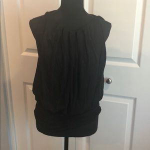 Black waist gathered top